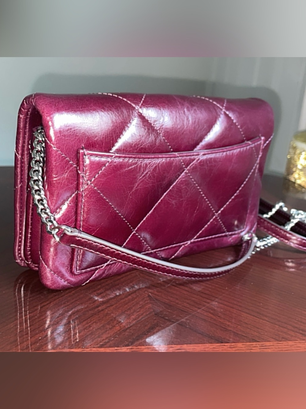 Tory Burch Quilted Leather Continental Wallet - Burgundy - Picture 2 of 3